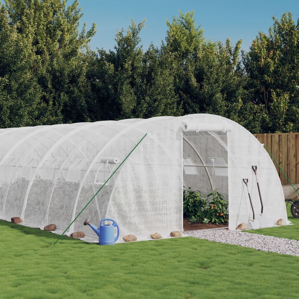 Multidom Fóliovník s oceľovým rámom biely 24 m² 6x4x2 m