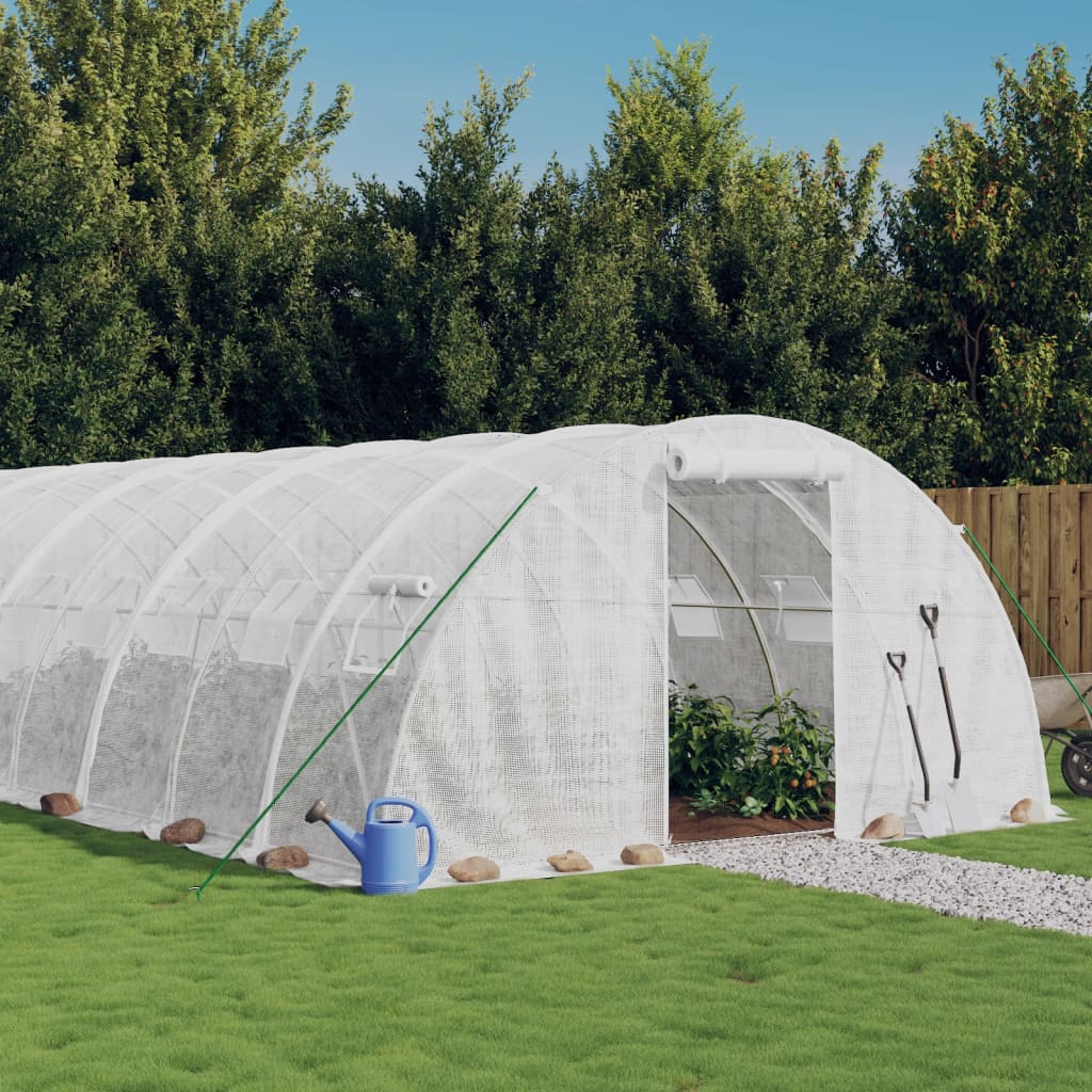 Multidom Fóliovník s oceľovým rámom biely 80 m² 20x4x2 m