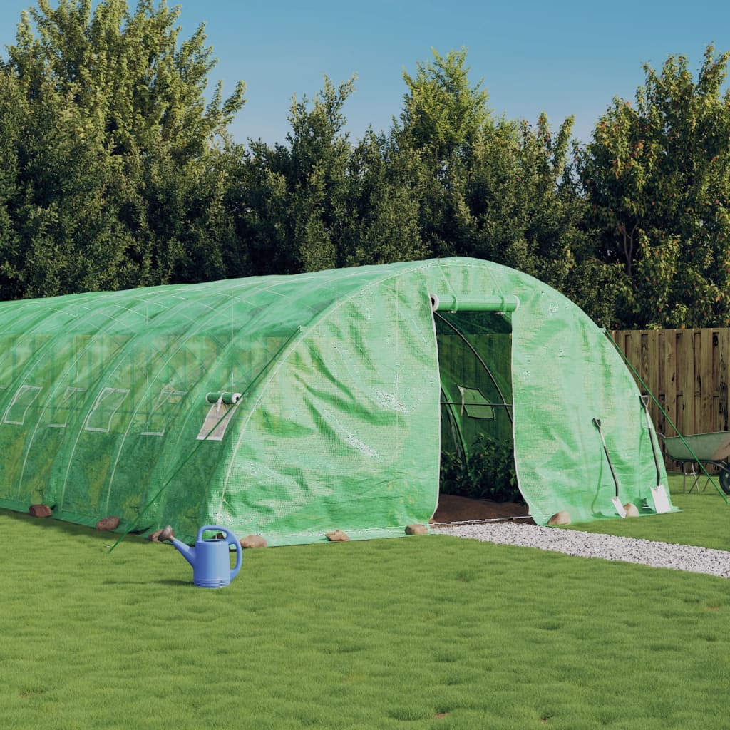 Multidom Fóliovník s oceľovým rámom zelený 110 m² 16x5x2,3 m