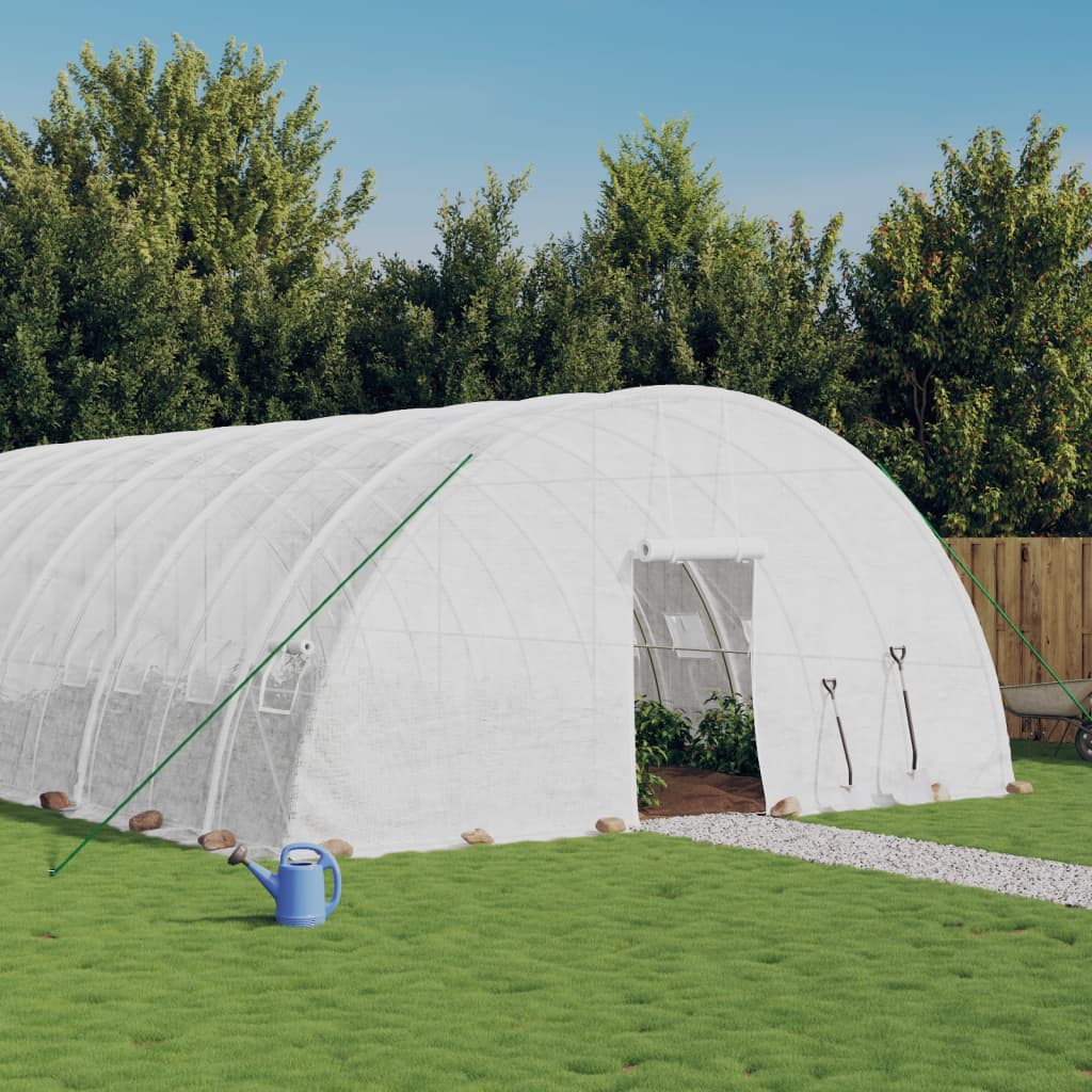 Multidom Fóliovník s oceľovým rámom biely 120 m² 20x6x2,85 m
