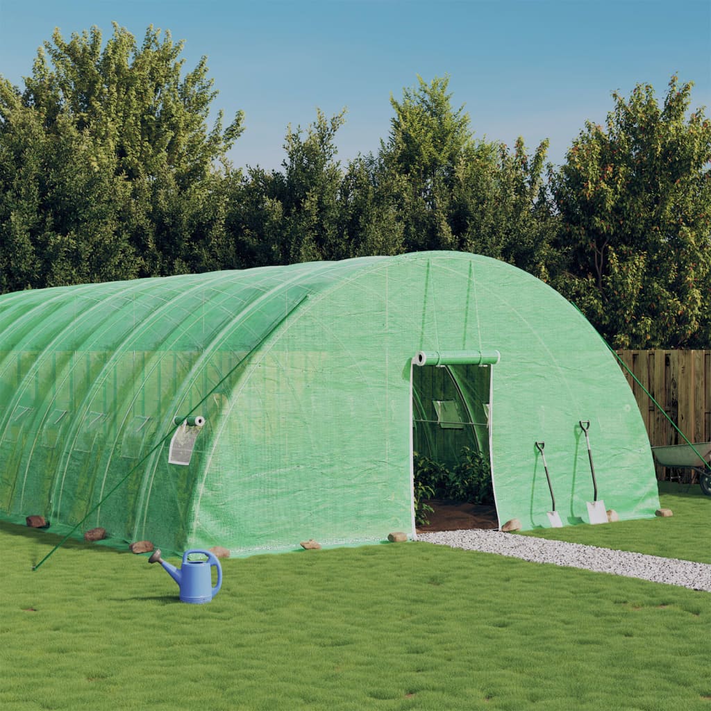 Multidom Fóliovník s oceľovým rámom zelený 144 m² 24x6x2,85 m