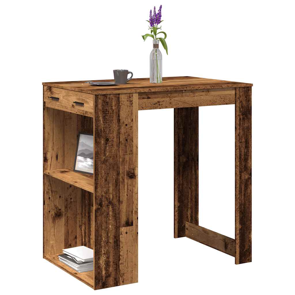 Multidom Barový stôl staré drevo 102x70x103,5 cm kompozitné drevo