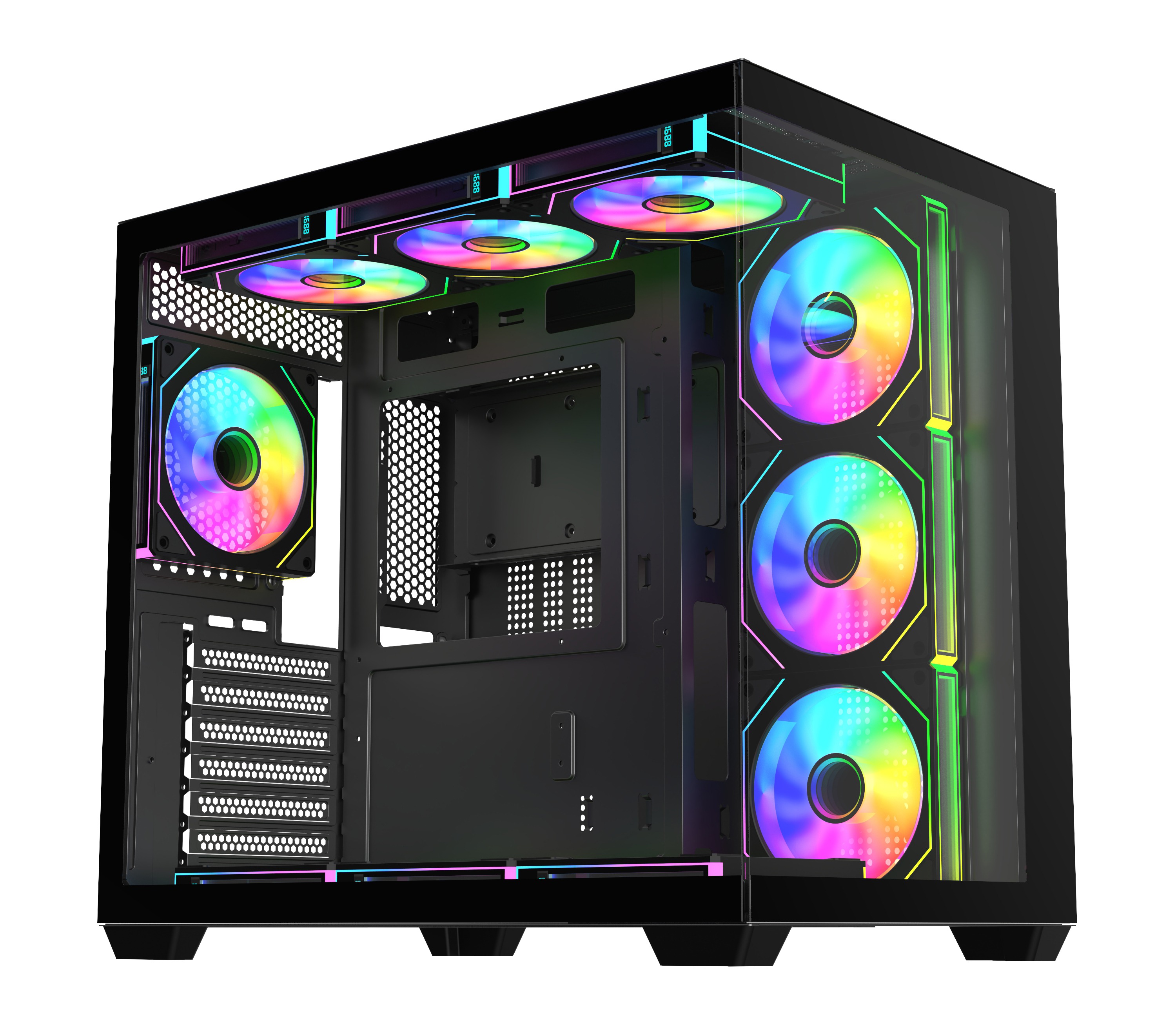 FSP M341-BA/Midi Tower/Transpar./Čierna