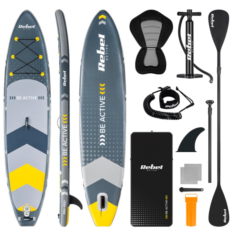 Paddleboard SUP REBEL ACTIVE RBA-4501 11'6" 350x81x15 cm šedý