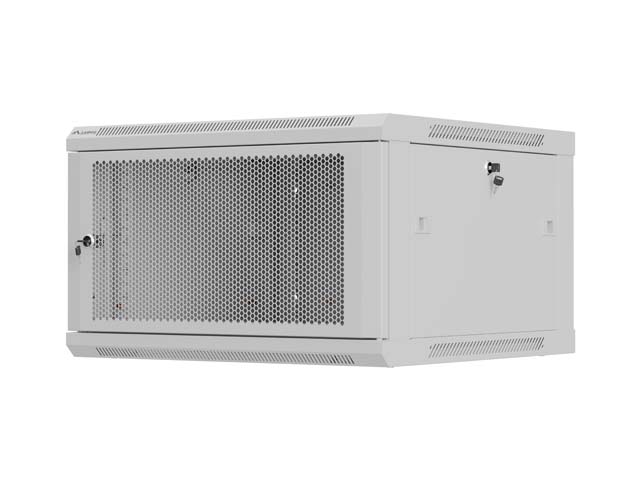 LANBERG NÁSTENNÁ INŠTALAČNÁ SKRIŇA 19'' 6U 600X600 ŠEDÉ PERFOROVANÉ DVERE (PLOCHÉ BALENIE)