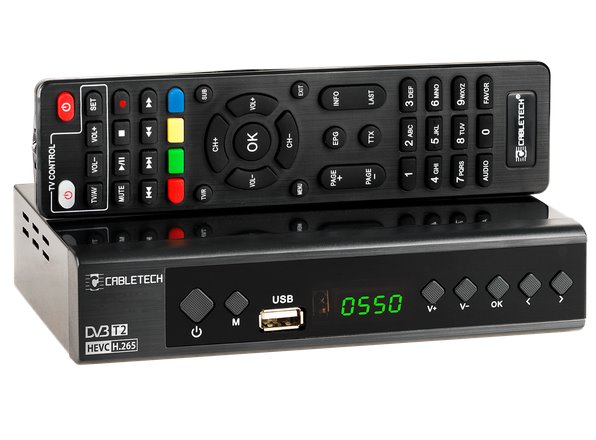 Set-top box CABLETECH URZ0336C, DVB-T2/C, H.265 HEVC, scart