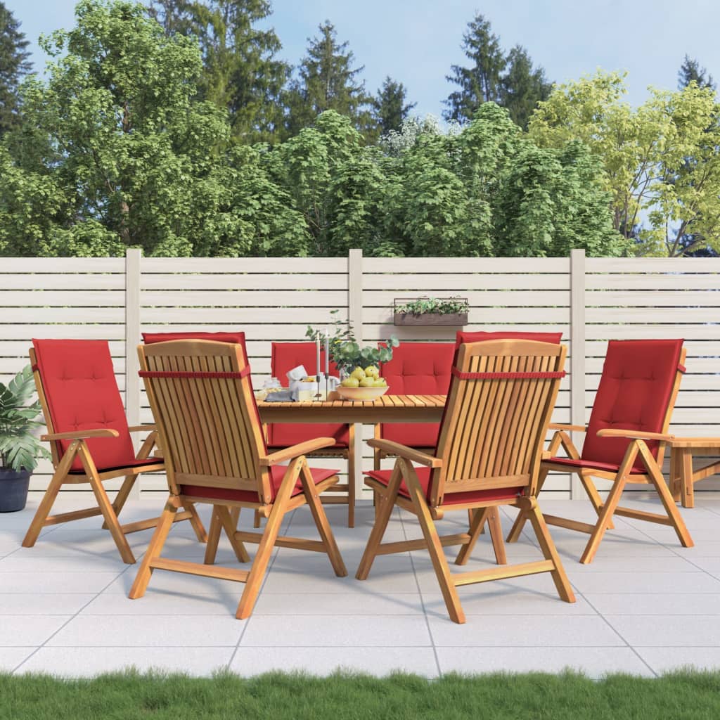 Multidom Skladacie polohovacie kreslá s vankúšmi, 6 ks, masívne teakové drevo