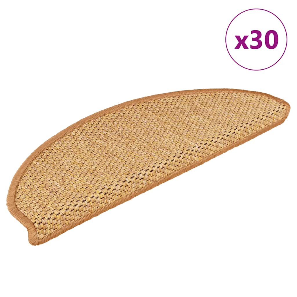 Multidom Samolepiace nášľapy na schody sisal 30 ks 65x21x4 cm sisal