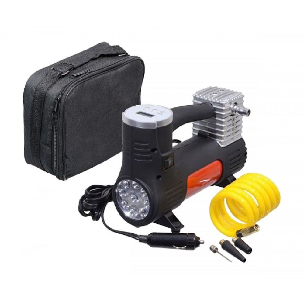 Kompresor 12V POWER BULL digitálny so svetlom