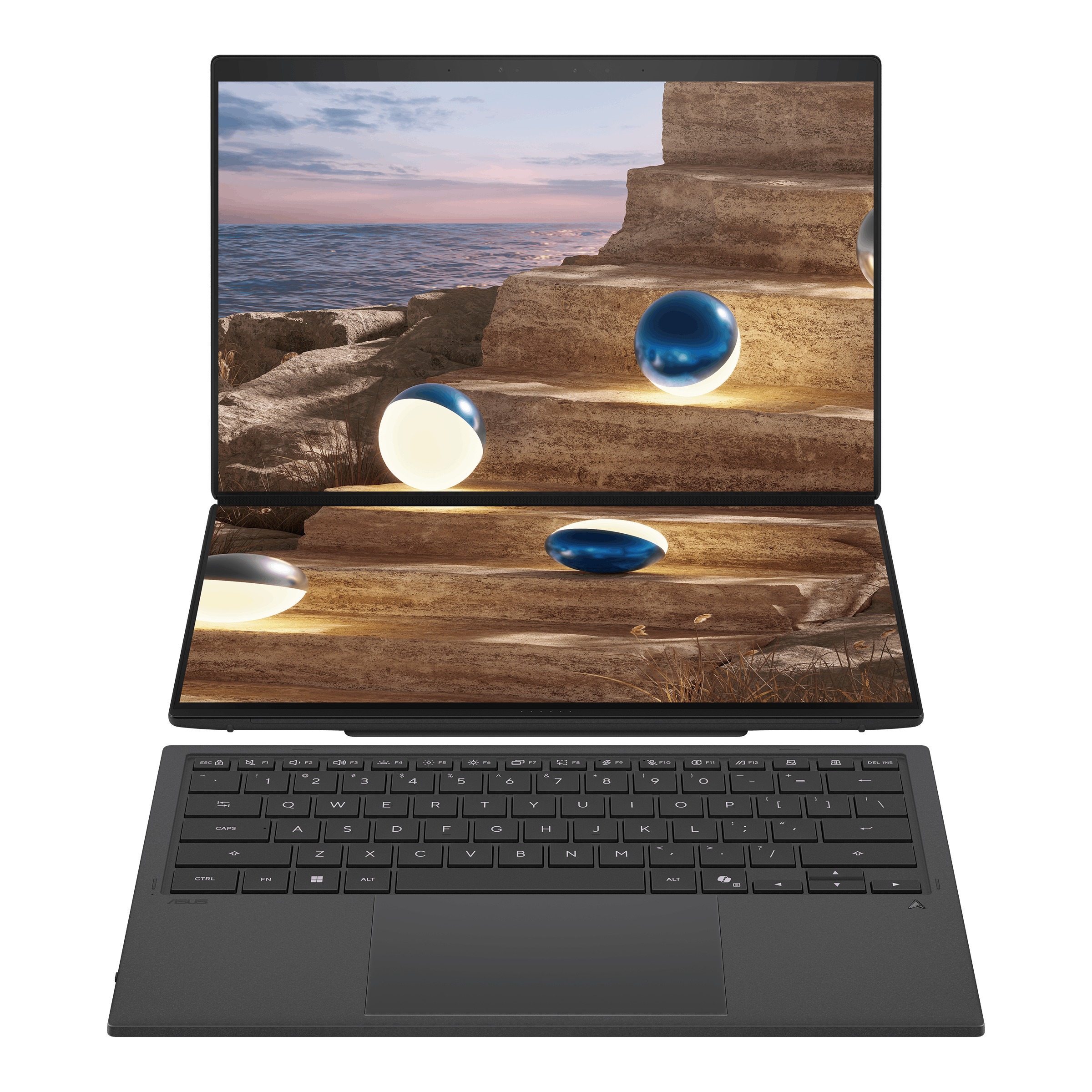ASUS Zenbook Duo 14 OLED/UX8407AA-OLED087X/UX9-388H/14''/2880x1800/T/32GB/2TB/Intel int/W11P/Gray/2R