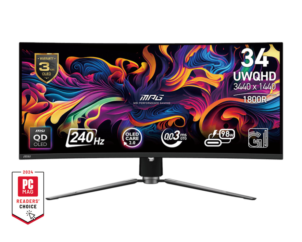 MSI MPG/341CQPX/34,2''/QD-OLED/wQHD/240Hz/0,03ms/Čierna/3R
