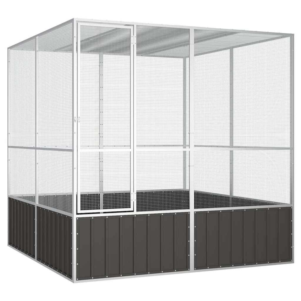 Multidom Klietka pre vtáky antracit 213,5x217,5x211,5cm pozinkovaná oceľ