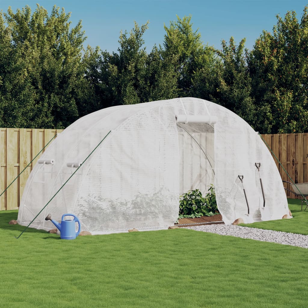 Multidom Fóliovník s oceľovým rámom biely 10 m² 5x2x2,3 m