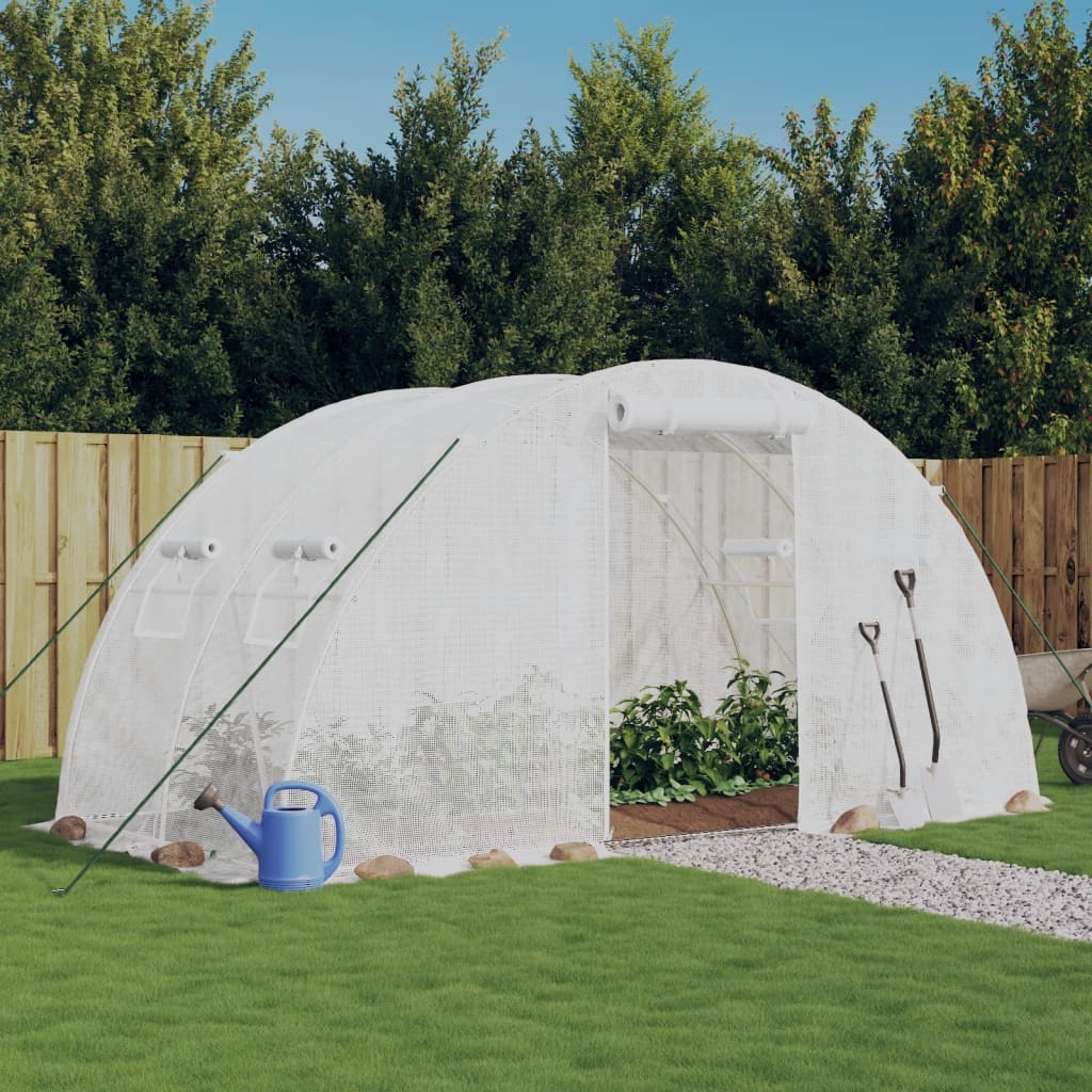 Multidom Fóliovník s oceľovým rámom biely 8 m² 4x2x2 m