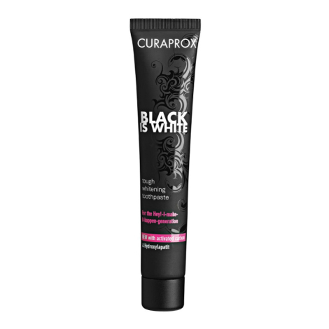Curaprox Black is White bieliaca zubná pasta s aktívnym uhlím 90 ml