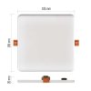 LED panel VIXXO 185×185, štvorcový vstavaný biely,19W neut.b.,IP65
