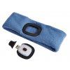Čelenka s čelovkou 180lm, nabíjecí, USB, univerzální velikost, bavlna/PE, modrá SIXTOL