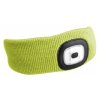 Čelenka s čelovkou 180lm, nabíjecí, USB, uni velikost, bavlna/PE, fluorescentní žlutá SIXTOL