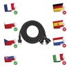 Vonkajší predlžovací kábel 15 m / 2 zásuvky / čierny / guma / 230 V / 1,5 mm2