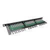 19" patch panel Solarix 24xRJ45 CAT5E UTP s vyvazovací lištou černý 0,5U SX24HD-5E-UTP-BK