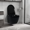 Multidom Závesné bezokrajové WC s funkciou bidetu čierne keramické