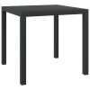 Multidom Záhradný stôl, čierny 80x80x74 cm, hliník a WPC
