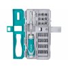 Šroubovák ráčnový s ořechy a hroty, sada 33ks, industrial TOTAL-TOOLS