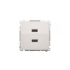 Zásuvka USB dvojitá Simon Basic modul biela