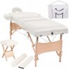 Multidom Skladací masážny stôl, 3 zóny+stolička, 10 cm hrubá, biela