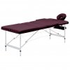 Multidom Skladací masážny stôl, 3 zóny, hliník, vínovo fialový