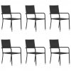 Multidom Vonkajšie jedálenské stoličky 6 ks, polyratan, čierne