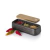AdHoc MO32 Zásobník na korenie Spice box Potta, liatinový s dreveným viečkom 17cm