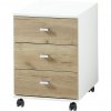 426459 Germania Rolling Filing Cabinet "Altino" 40x48,9x56,9 cm Navarra-oak and White