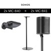 2x Podlahový držiak pre reproduktor Sonos / MC-841 + 2x Nástenný držiak pre reproduktor Sonos / MC-840