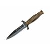 Rui 02RU035 NG Dagger taktický nôž - dýka 12,2 cm, čierna, hnedá, syntetika, nylonové puzdro