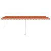 Multidom Voľne stojaca ručne zaťahovacia markíza 600x300cm oranžovohnedá