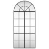 Multidom Nástenné zrkadlo čierne 60x130 cm oblúkové železné