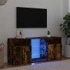 Multidom TV skrinka s LED svetlami dymový dub 120x30x50 cm