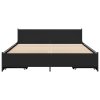 Multidom Posteľný rám so zásuvkami čierny 150x200 cm kompozitné drevo