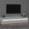 Multidom TV skrinka s LED svetlami biela 210x35x40 cm
