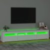 Multidom TV skrinka s LED svetlami biela 210x35x40 cm
