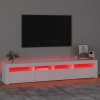Multidom TV skrinka s LED svetlami biela 210x35x40 cm