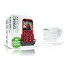 EVOLVEO EasyPhone XR, mobilný telefón pre seniorov s nabíjacím stojanom, červená