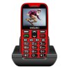 EVOLVEO EasyPhone XR, mobilný telefón pre seniorov s nabíjacím stojanom, červená