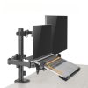 Držiak monitora Brateck LDT66-C024ML jedno kĺbové rameno + jeden držiak laptopu vedľa seba na tyčovej