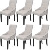 Multidom Jedálenské stoličky 6 ks, krémovo sivé, látka