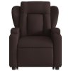 Multidom Zdvíhacie sklápacie elektrické masážne kreslo tmavohnedé látka