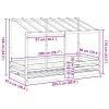 Multidom Detská posteľ so strechou 90x200 cm borovicový masív