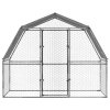 Multidom Klietka pre sliepky+strecha a dvierka, strieborná, pozink. oceľ