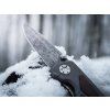 Böker Manufaktur Solingen 110084DAM Leopard-Damast I vreckový nôž 9 cm, damašek, hliník, drevo